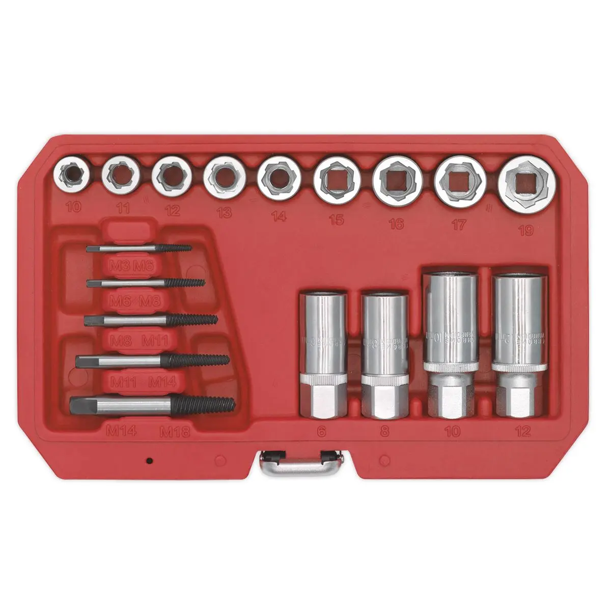 Sealey Premier Bolt, Stud & Screw Extractor Set 18pc - Image 5