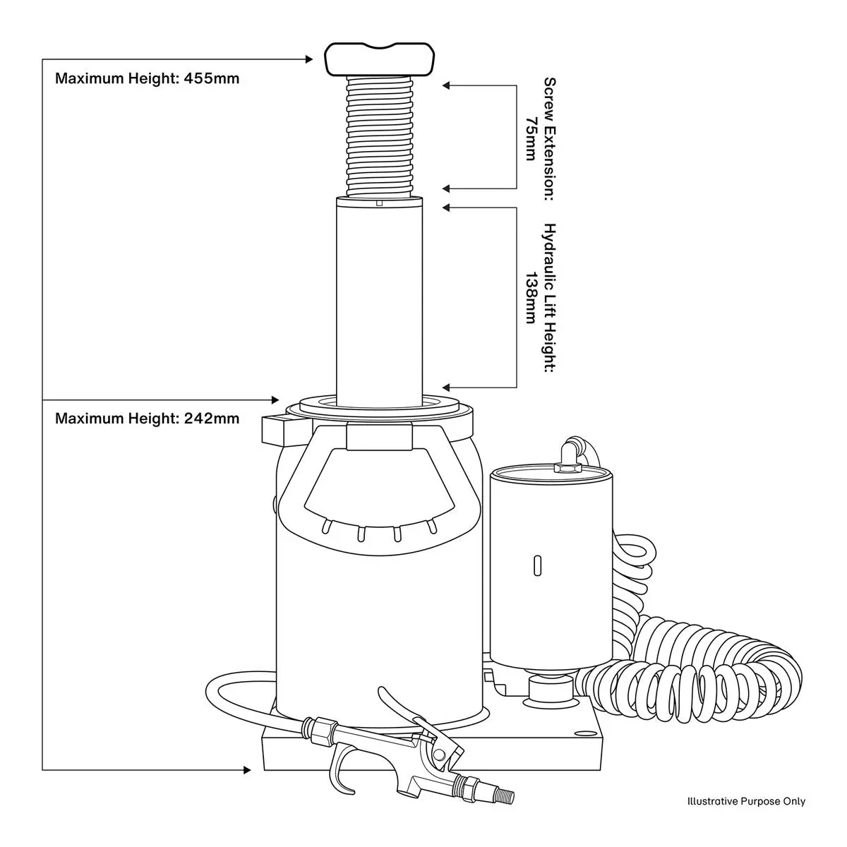 Sealey Premier Premier Manual/Air Hydraulic Bottle Jack 30 Tonne - Image 11