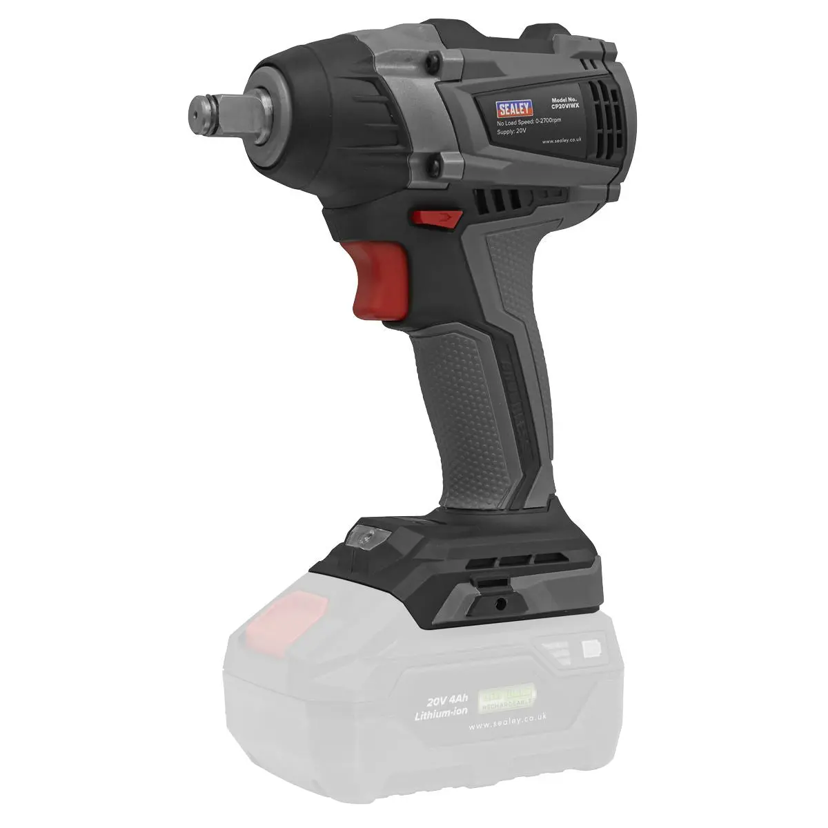 Sealey Premier Brushless Impact Wrench Kit 1/2"Sq Drive 20V SV20 Series 350Nm 4Ah - Image 5
