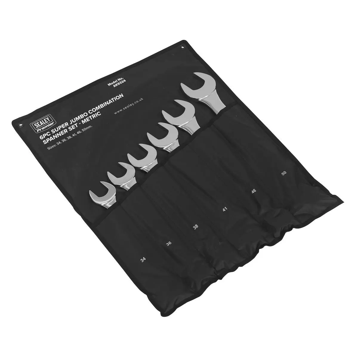 Sealey Premier Combination Spanner Set 6pc Super Jumbo Metric - Image 12