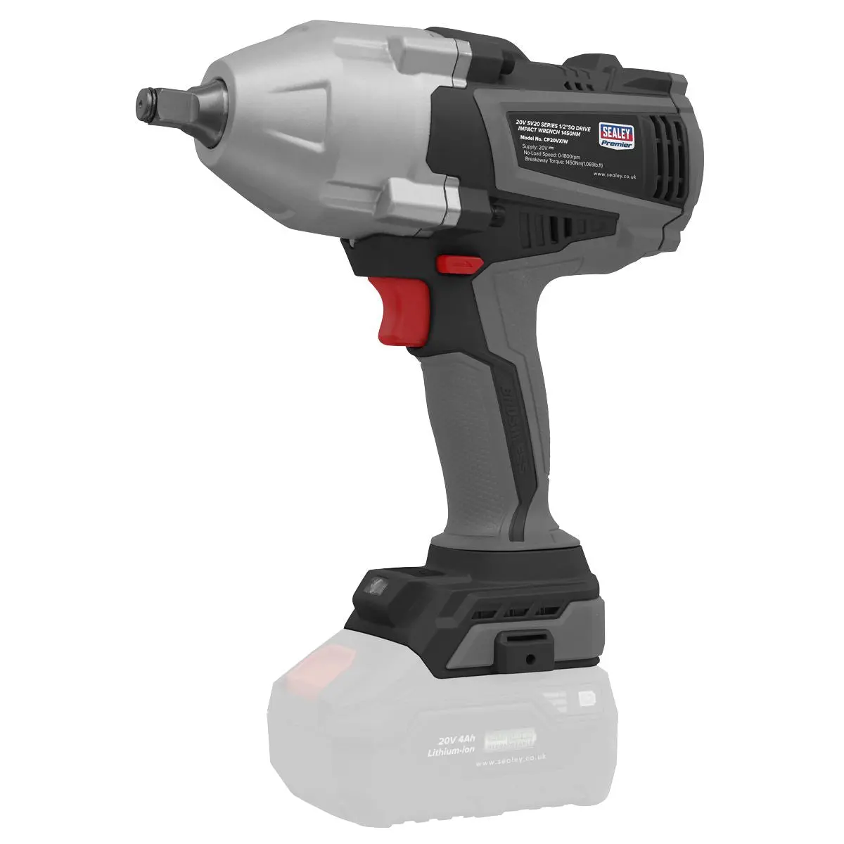 Sealey Premier Cordless Impact Wrench Kit 20V 4Ah SV20 Series - Image 7