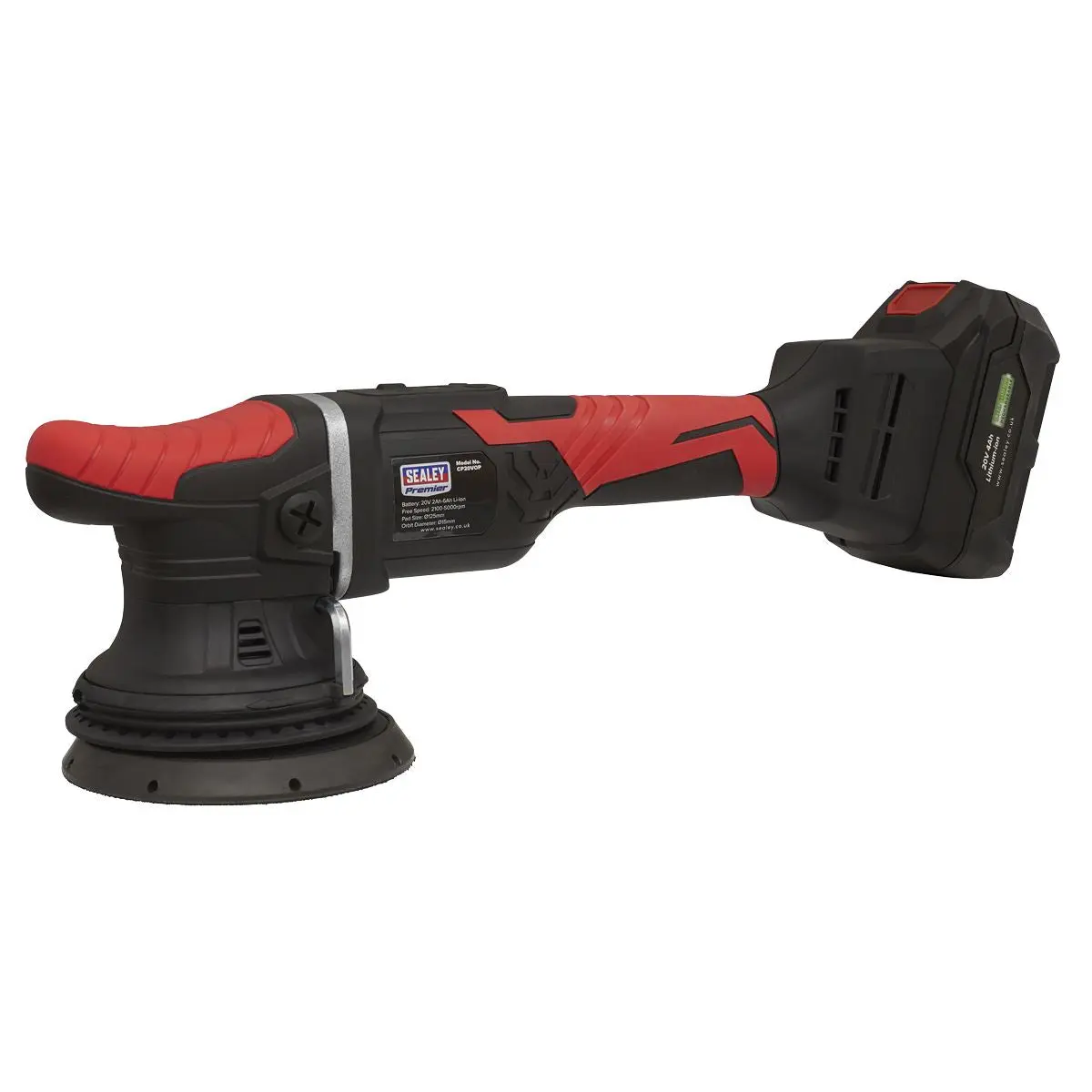 Sealey Premier Cordless Orbital Polisher Ø125mm 20V SV20 Series Lithium-ion - Body Only - Image 4