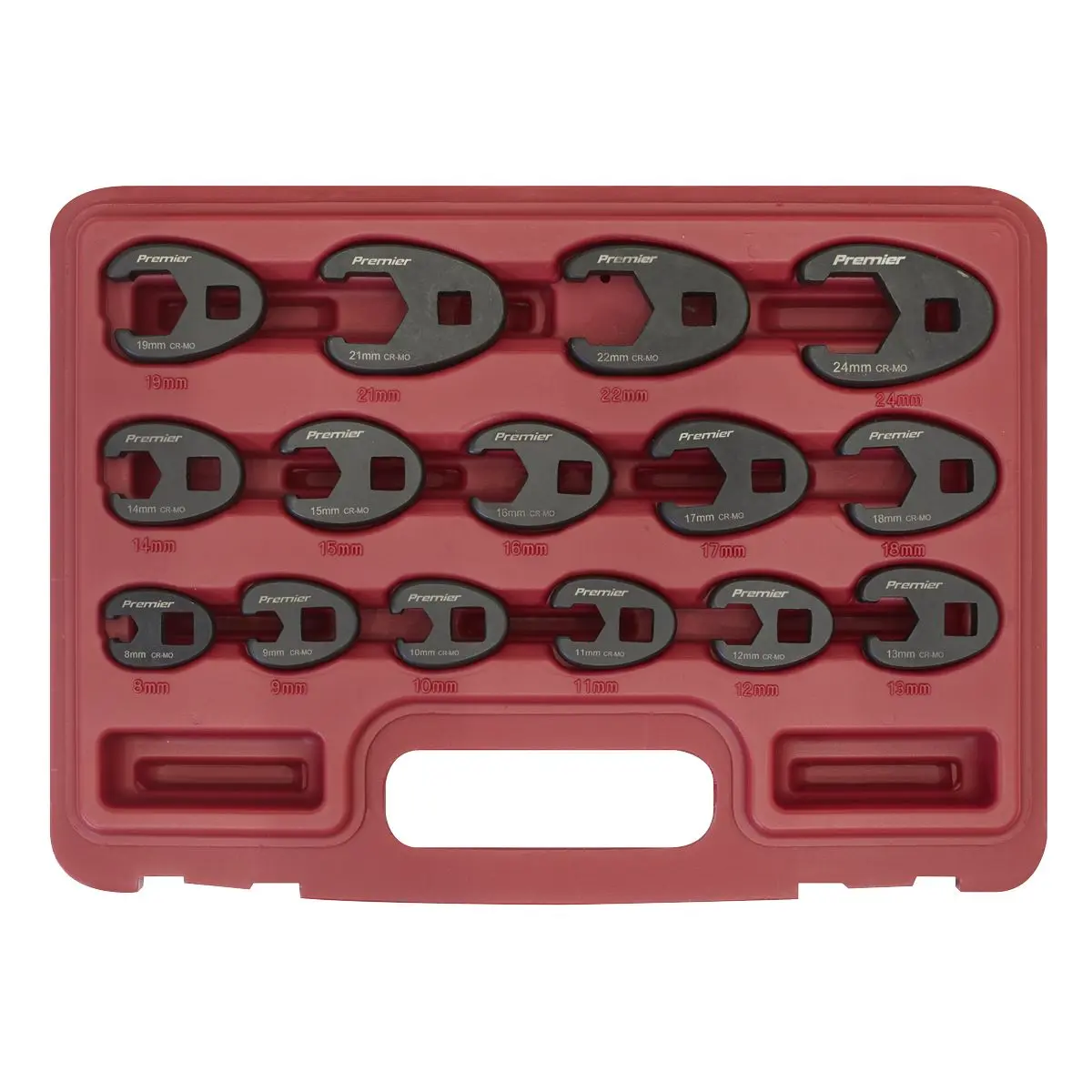 Sealey Premier Crow's Foot Spanner Set 15pc 3/8"Sq Drive Metric - Image 2