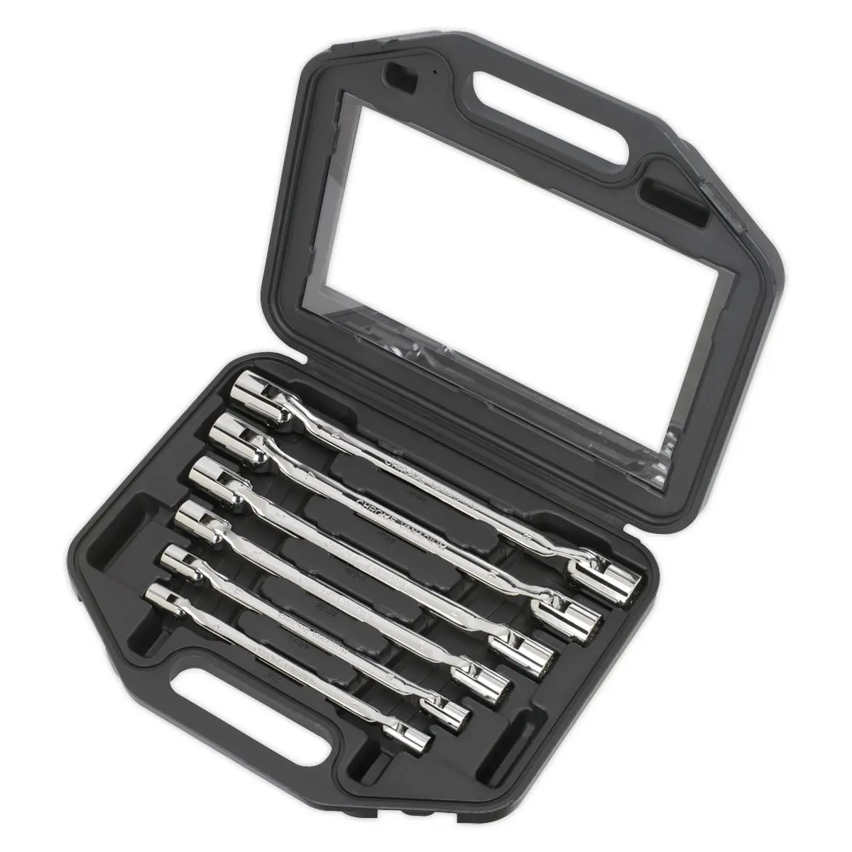 Sealey Premier Double Flexi-Head Socket Spanner Set 6pc Fully Polished Metric - Image 7