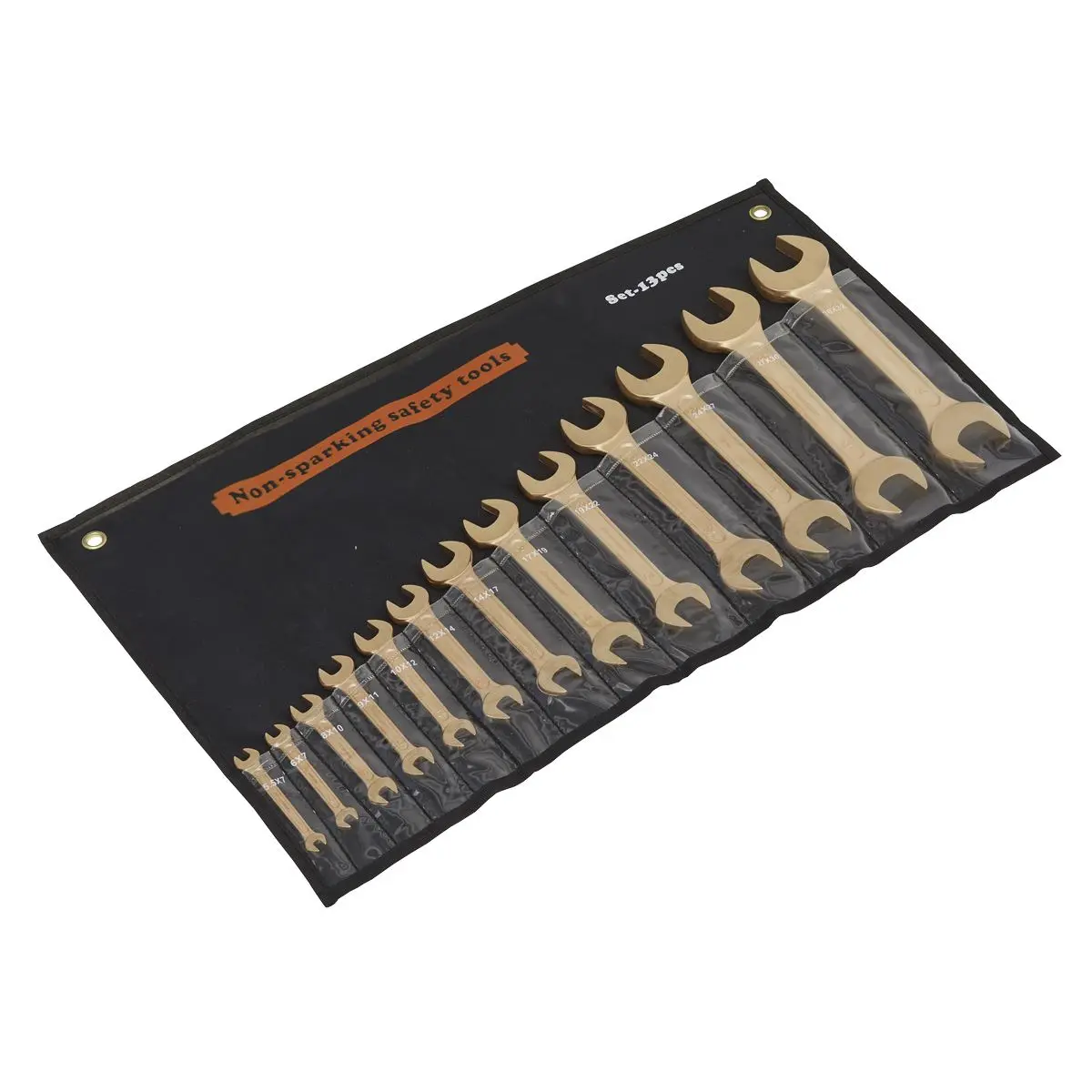 Sealey Premier Double Open-End Spanner Set 13pc - Non-Sparking - Image 3