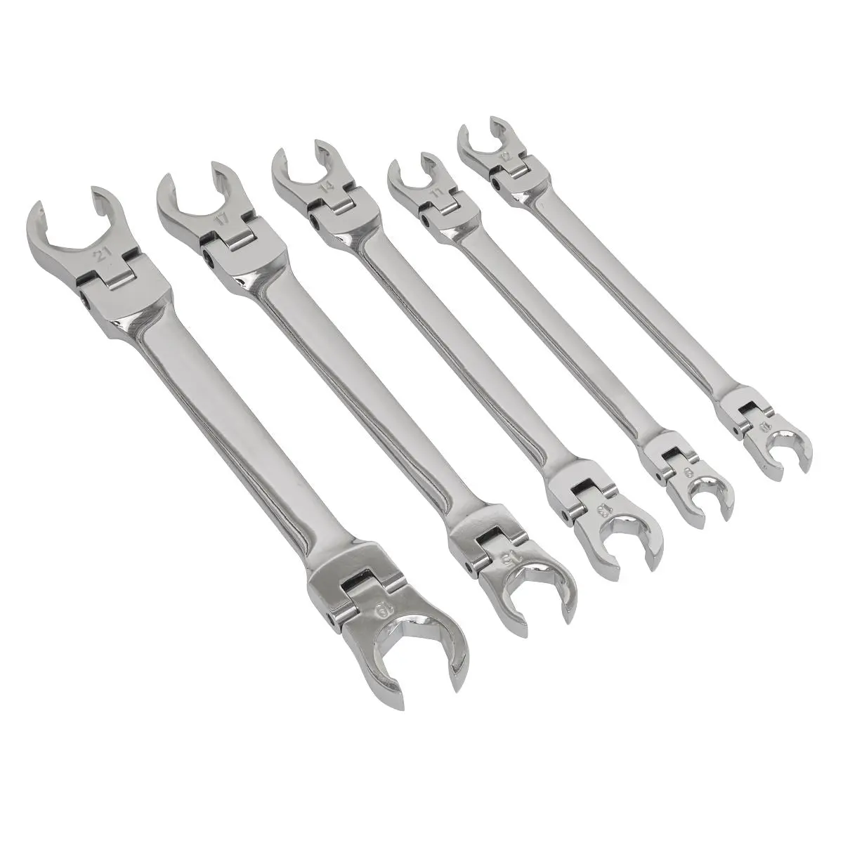 Sealey Premier Flexi-Head Flare Nut Spanner Set 5pc - Image 3
