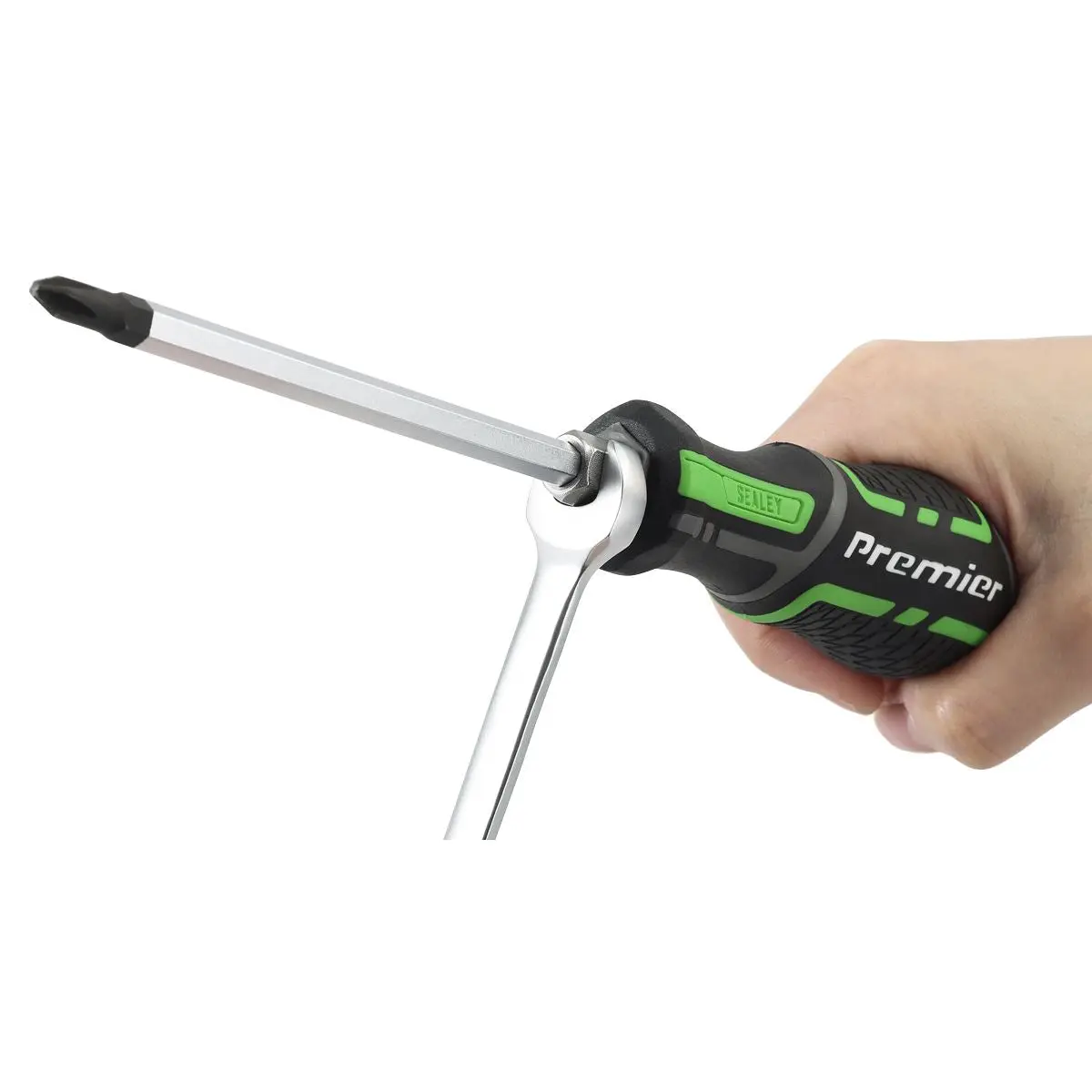 Sealey Premier Hammer-Thru Screwdriver Set Hi-Vis Green 9pc - Image 6