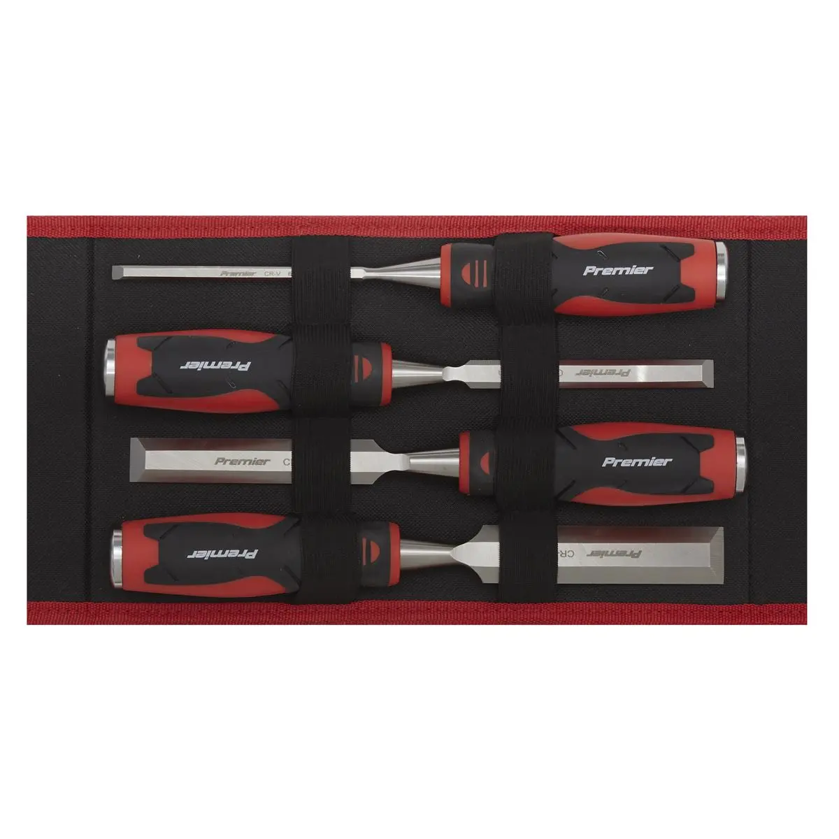 Sealey Premier Hammer-Thru Wood Chisel 4pc Set - Image 5