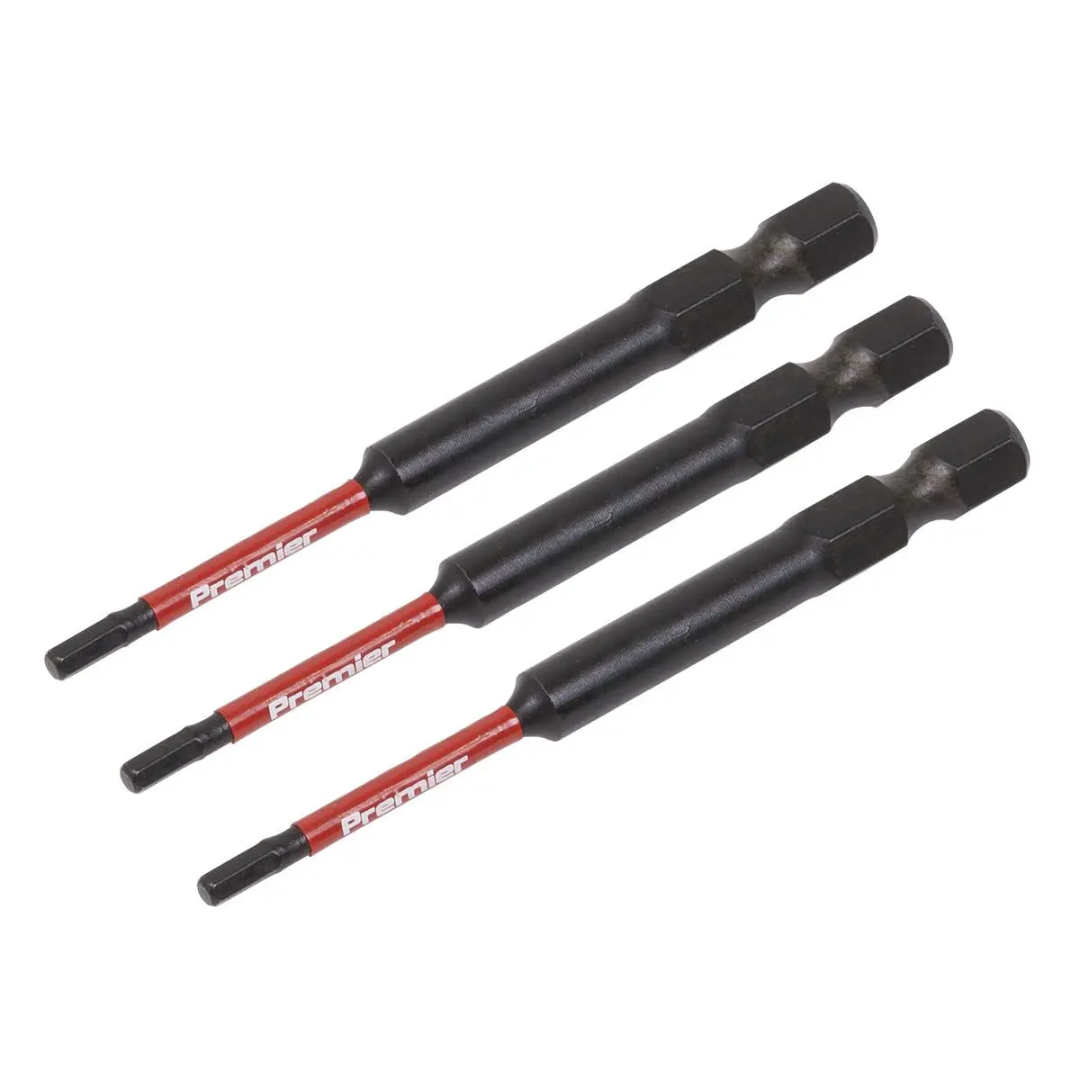 Sealey Premier Hex 2.5mm Impact Power Tool Bits 75mm - 3pc - Image 3