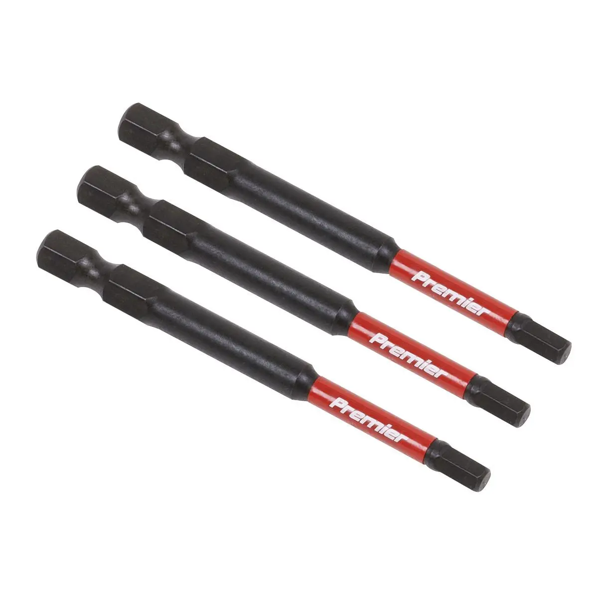Sealey Premier Hex 4mm Impact Power Tool Bits 75mm - 3pc