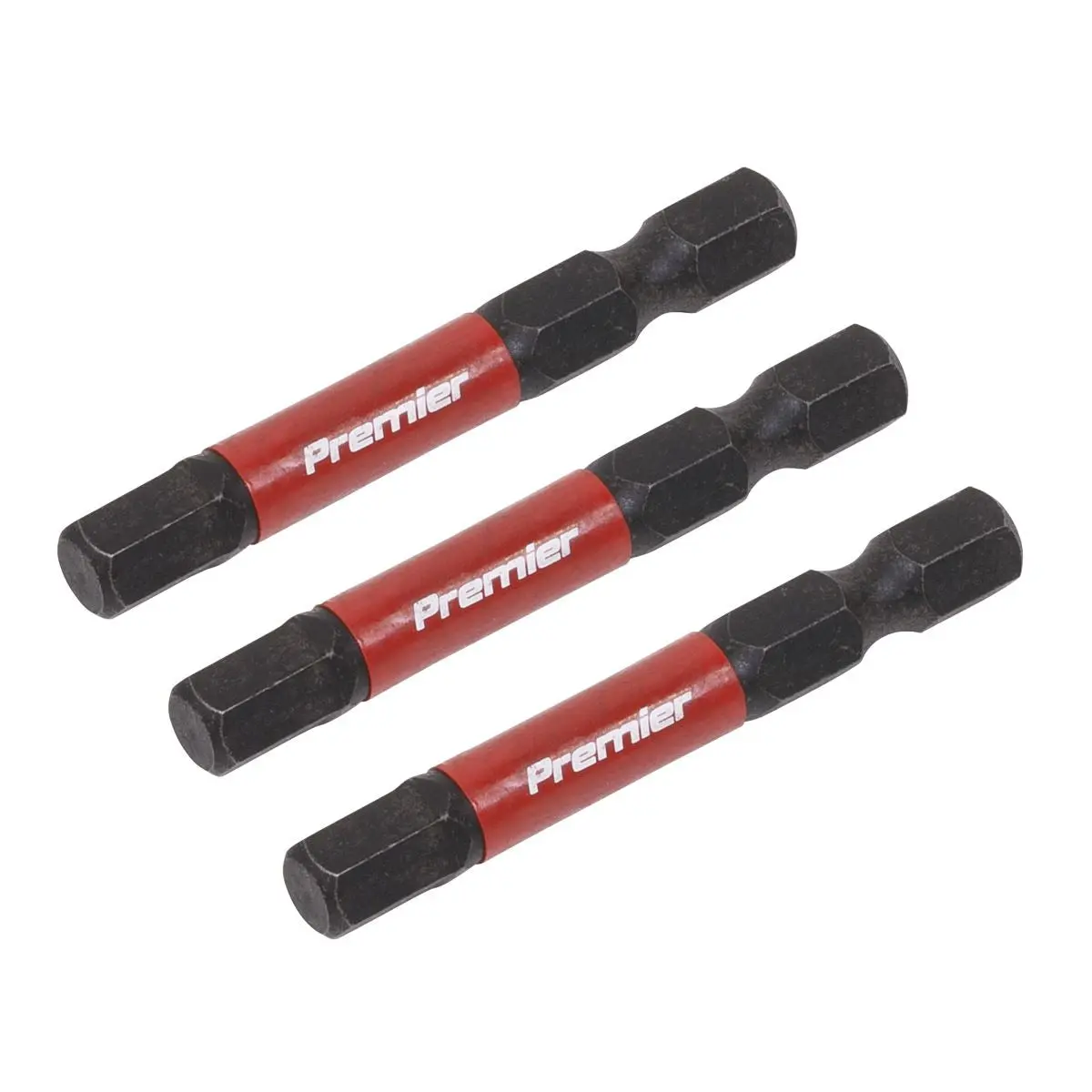 Sealey Premier Hex 6mm Impact Power Tool Bits 50mm - 3pc - Image 2