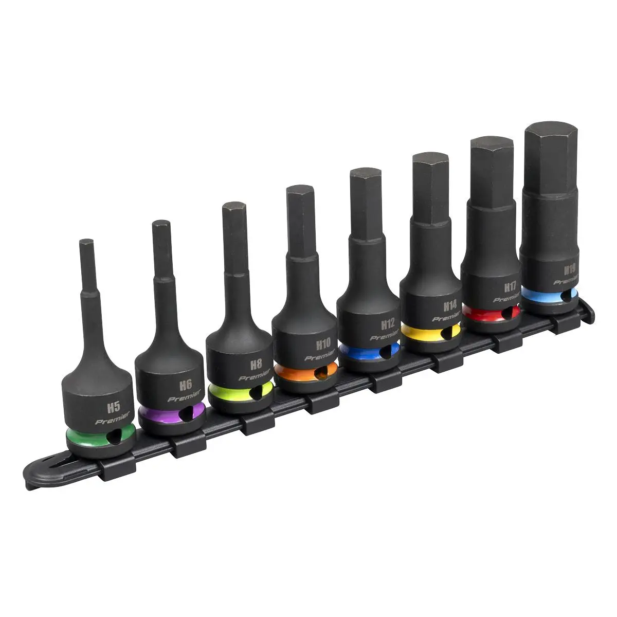 Sealey Premier Hex Impact Socket Bit Set 8pc 1/2"Sq Drive