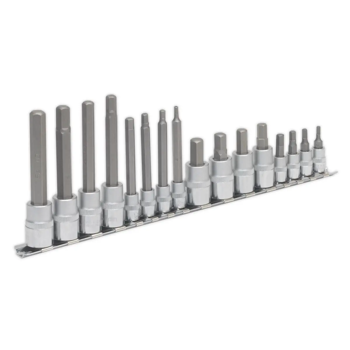 Sealey Premier Hex Socket Bit Set 16pc 1/4" & 3/8"Sq Drive