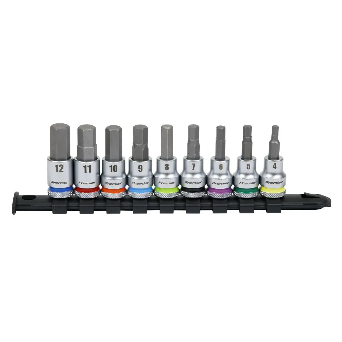Sealey Premier Platinum Hex Socket Bit Set 9pc 3/8"Sq Drive - Premier Platinum - Image 2