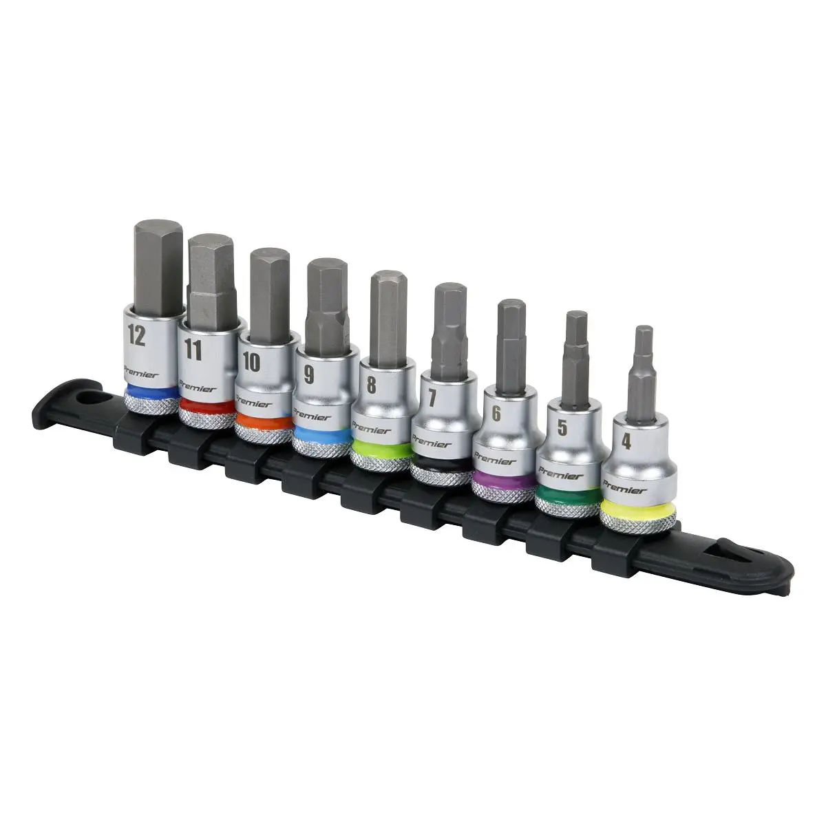 Sealey Premier Platinum Hex Socket Bit Set 9pc 3/8"Sq Drive - Premier Platinum - Image 9