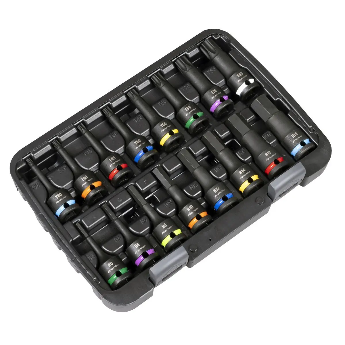 Sealey Premier Hex & TRX-Star* Impact Socket Bit Set 1/2"Sq Drive 16pc - Image 4