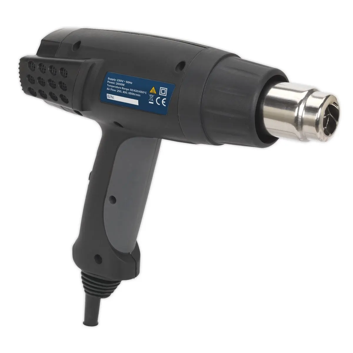 Sealey Premier Hot Air Gun 1800W 3-Speed 50/420/650ºC - Image 6