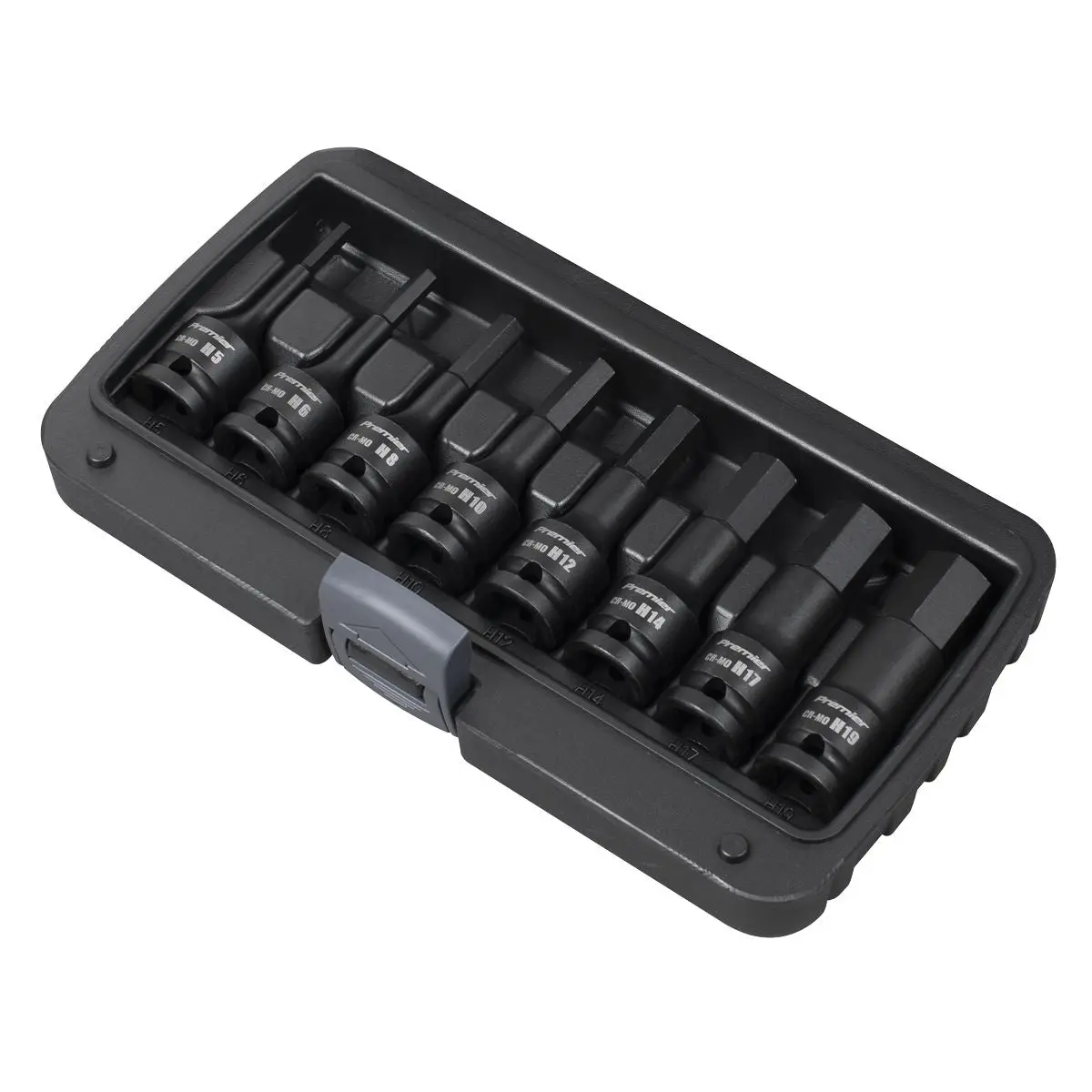 Sealey Premier Hex Impact Socket Bit Set 1/2"Sq Drive 8pc - Image 2