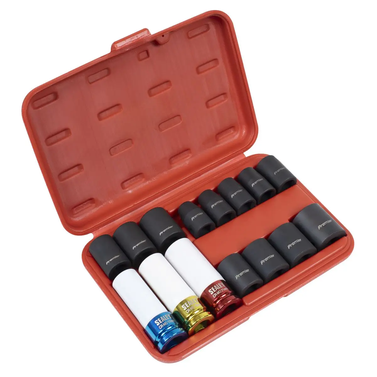 Sealey Premier Impact Socket & Wheel Nut Removal Set 15pc 1/2"Sq Drive