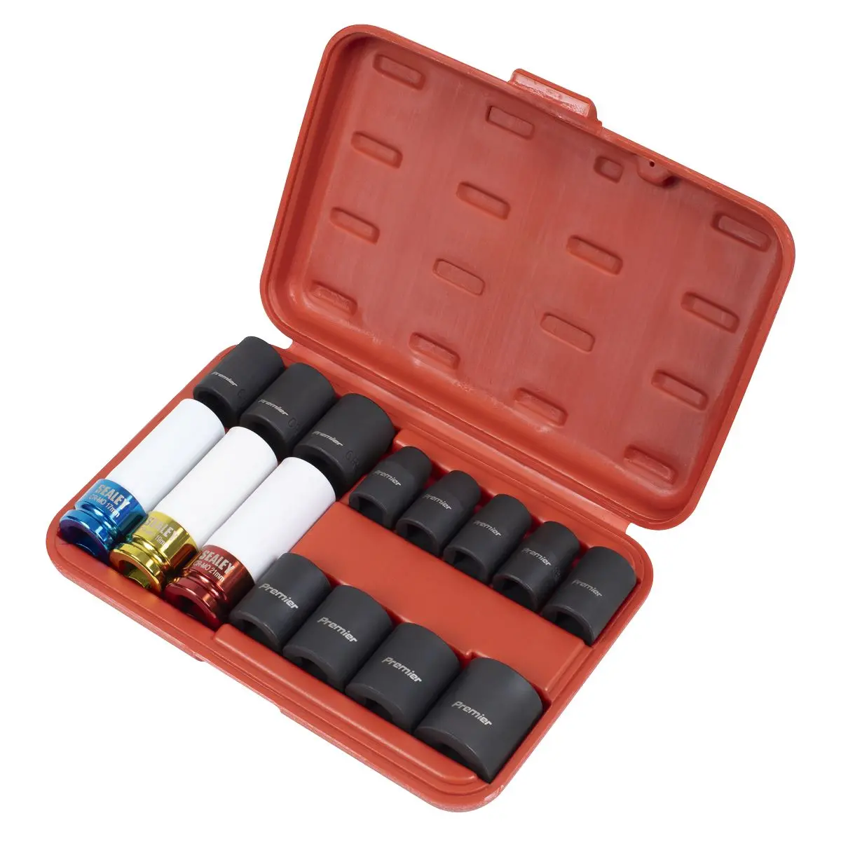 Sealey Premier Impact Socket & Wheel Nut Removal Set 15pc 1/2"Sq Drive - Image 4
