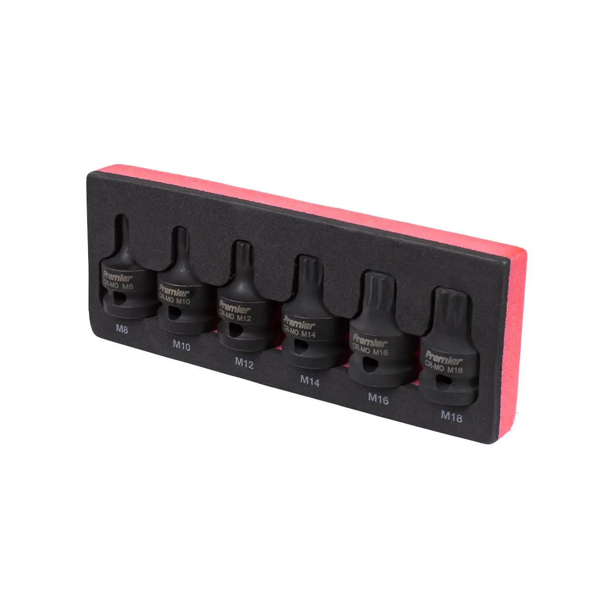 Sealey Premier Impact Spline Socket Bit Set 6pc 1/2"Sq Drive - Image 3