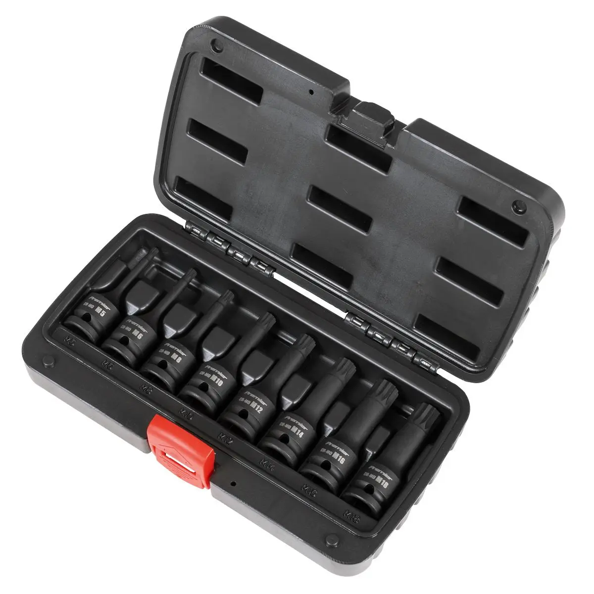 Sealey Premier Spline Impact Socket Bit Set 1/2"Sq Drive 8pc - Image 2