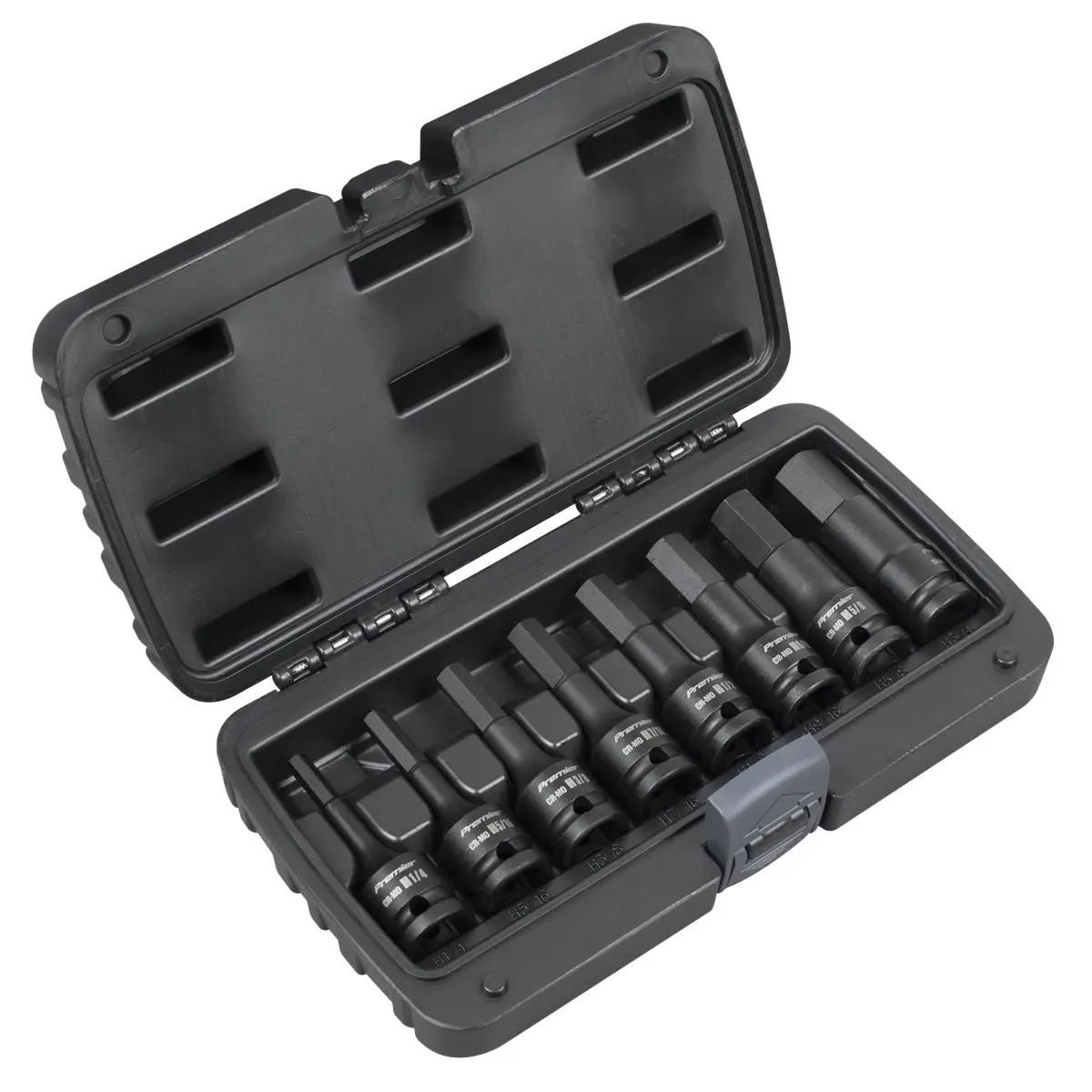 Sealey Premier Imperial Hex Impact Socket Bit Set 1/2"Sq Drive 8pc