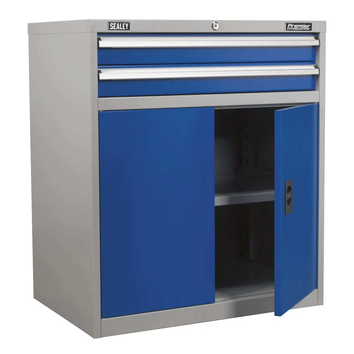 Sealey Premier Industrial Industrial Cabinet 2 Drawer & 1 Shelf Double Locker - Image 11