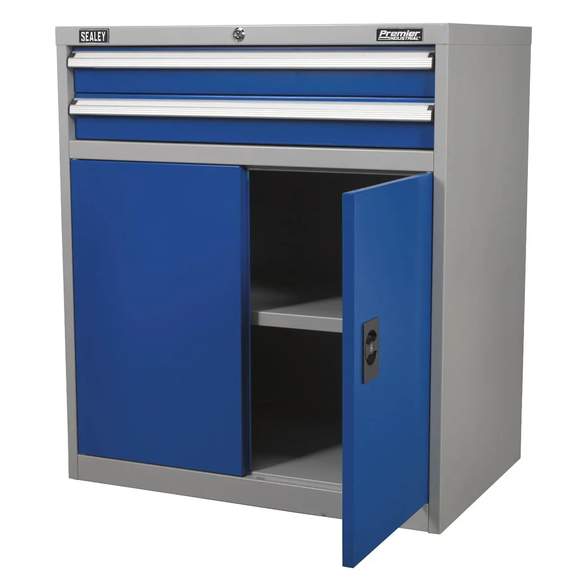 Sealey Premier Industrial Industrial Cabinet 2 Drawer & 1 Shelf Double Locker - Image 12