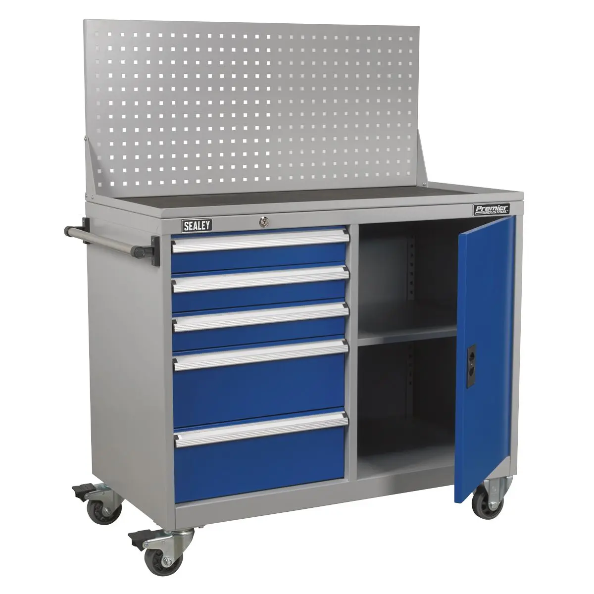 Sealey Premier Industrial Industrial Mobile Workstation 5 Drawer & 1 Shelf Locker - Image 3