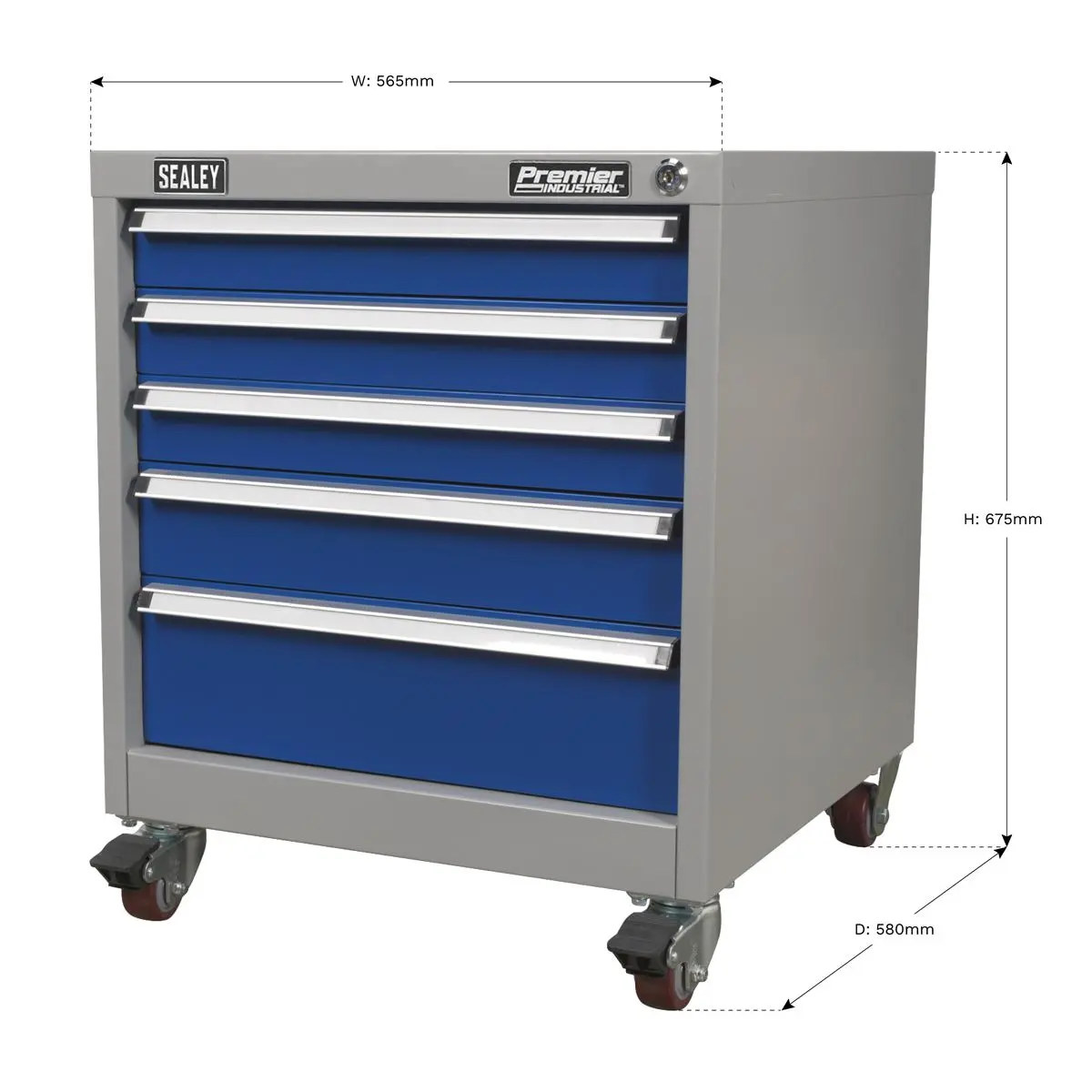 Sealey Premier Industrial Mobile Industrial Cabinet 5 Drawer - Image 11