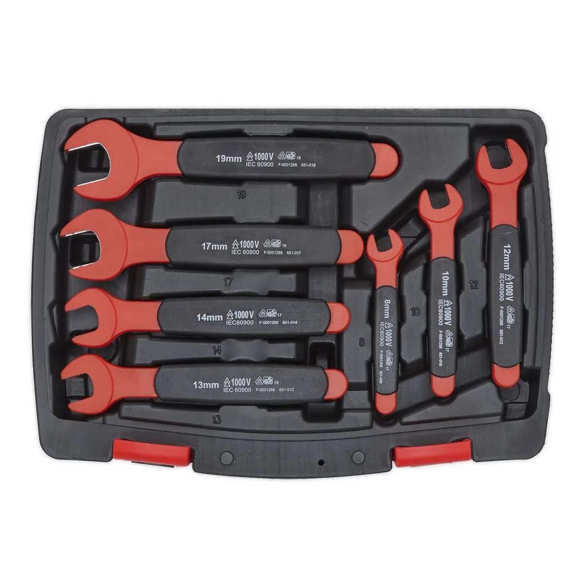 Sealey Premier Insulated Open-End Spanner Set 7pc VDE Approved - Image 10