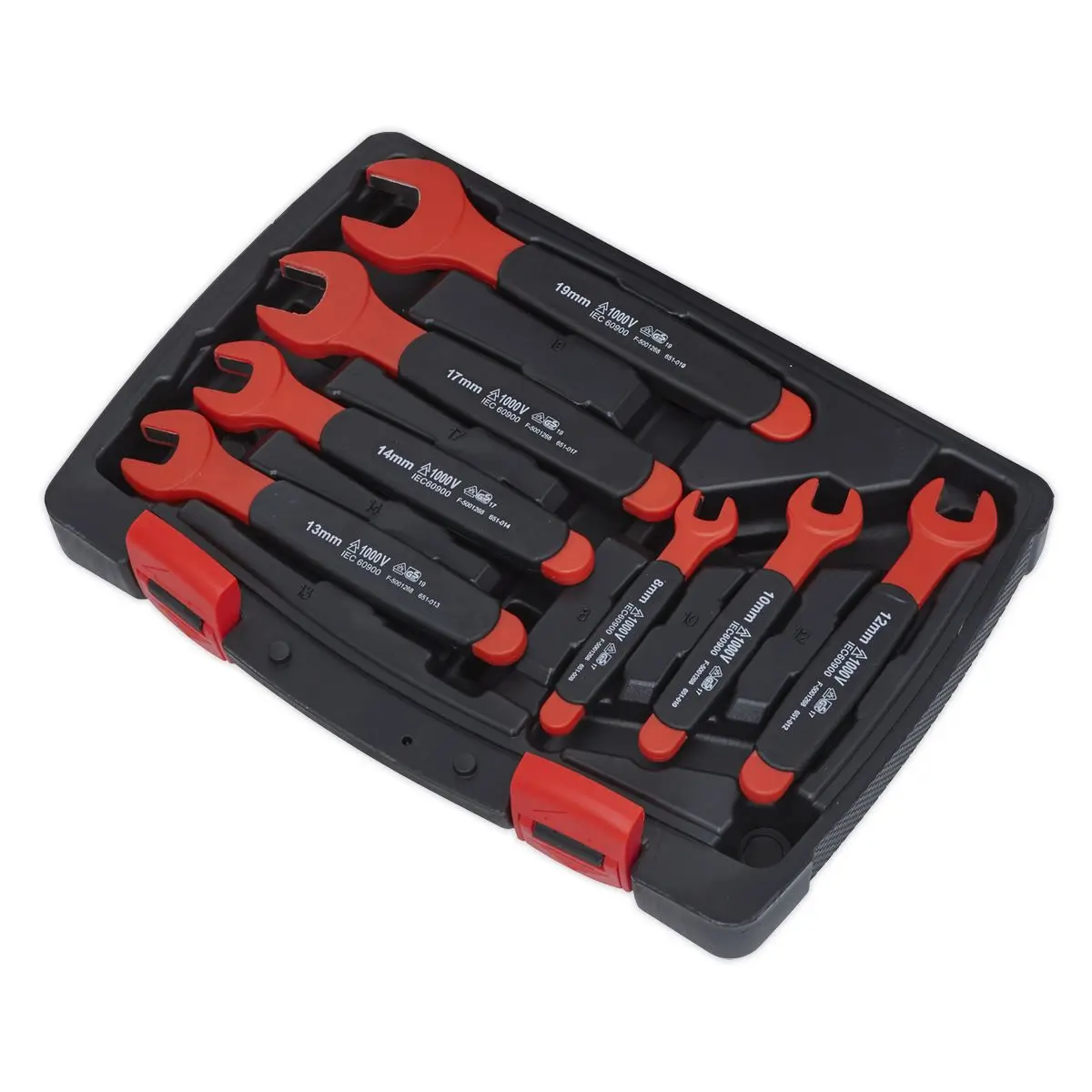 Sealey Premier Insulated Open-End Spanner Set 7pc VDE Approved - Image 3