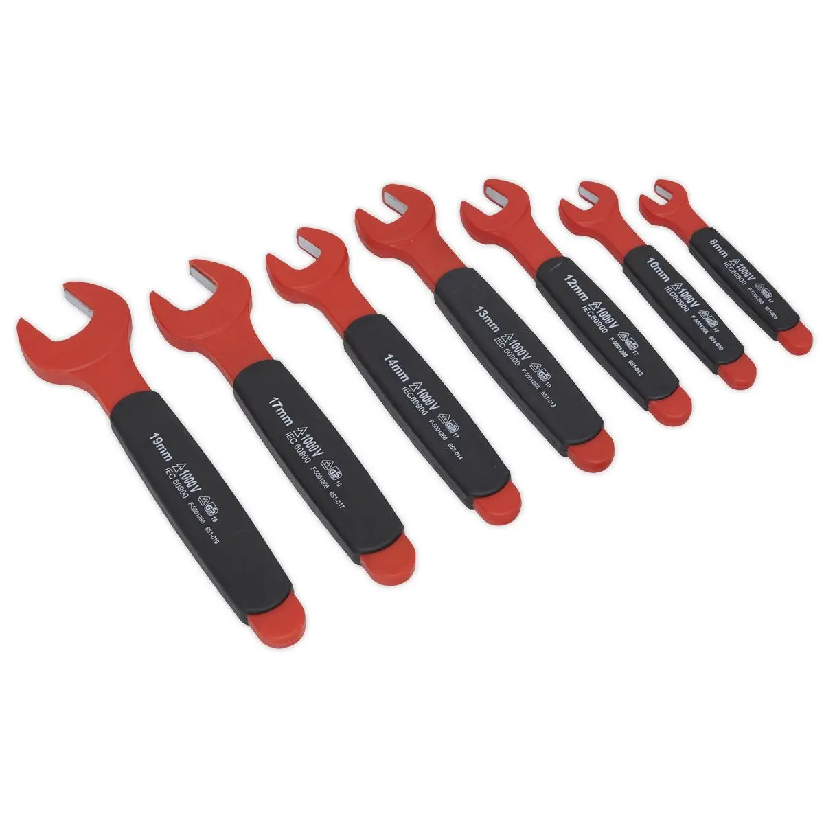 Sealey Premier Insulated Open-End Spanner Set 7pc VDE Approved - Image 8