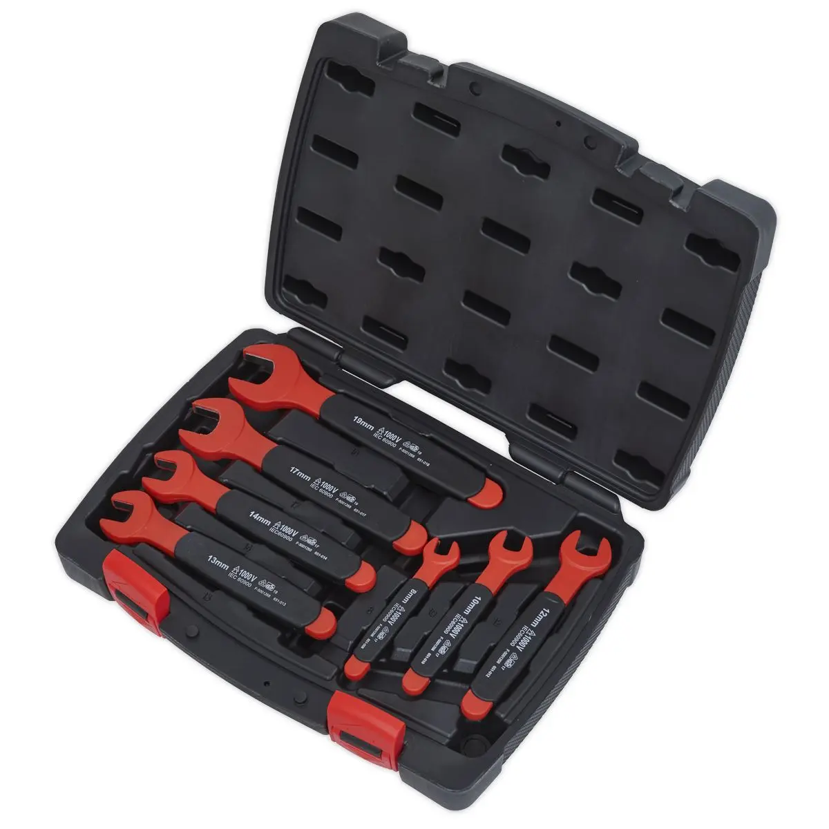 Sealey Premier Insulated Open-End Spanner Set 7pc VDE Approved - Image 9