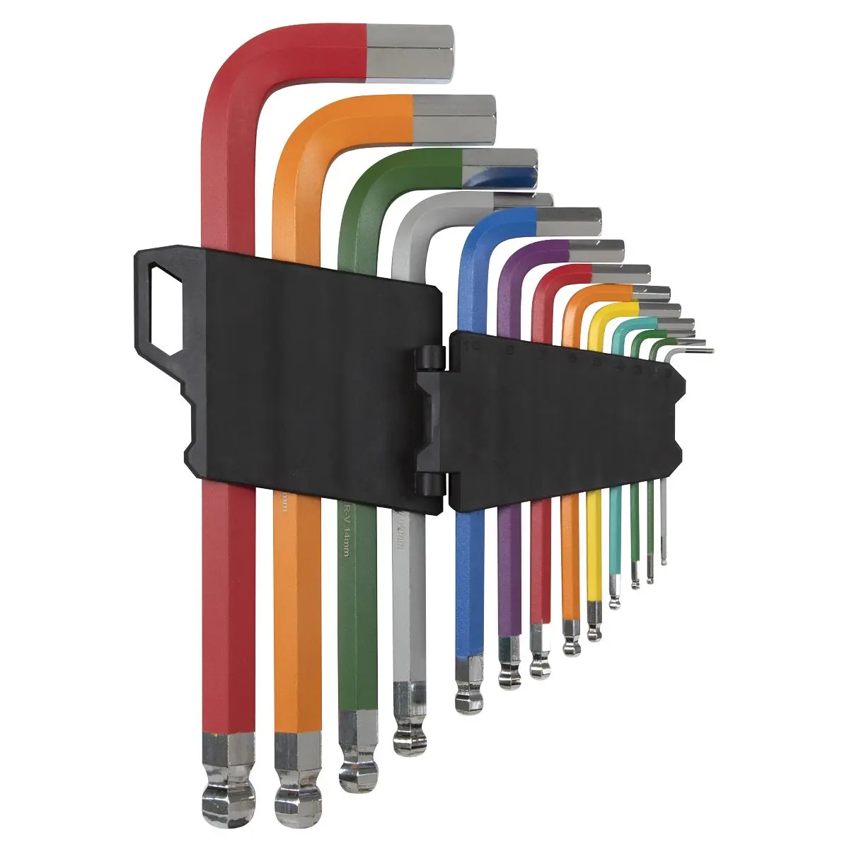Sealey Premier Jumbo Ball-End Hex Key Set 13pc Colour-Coded Anti-Slip - Image 2