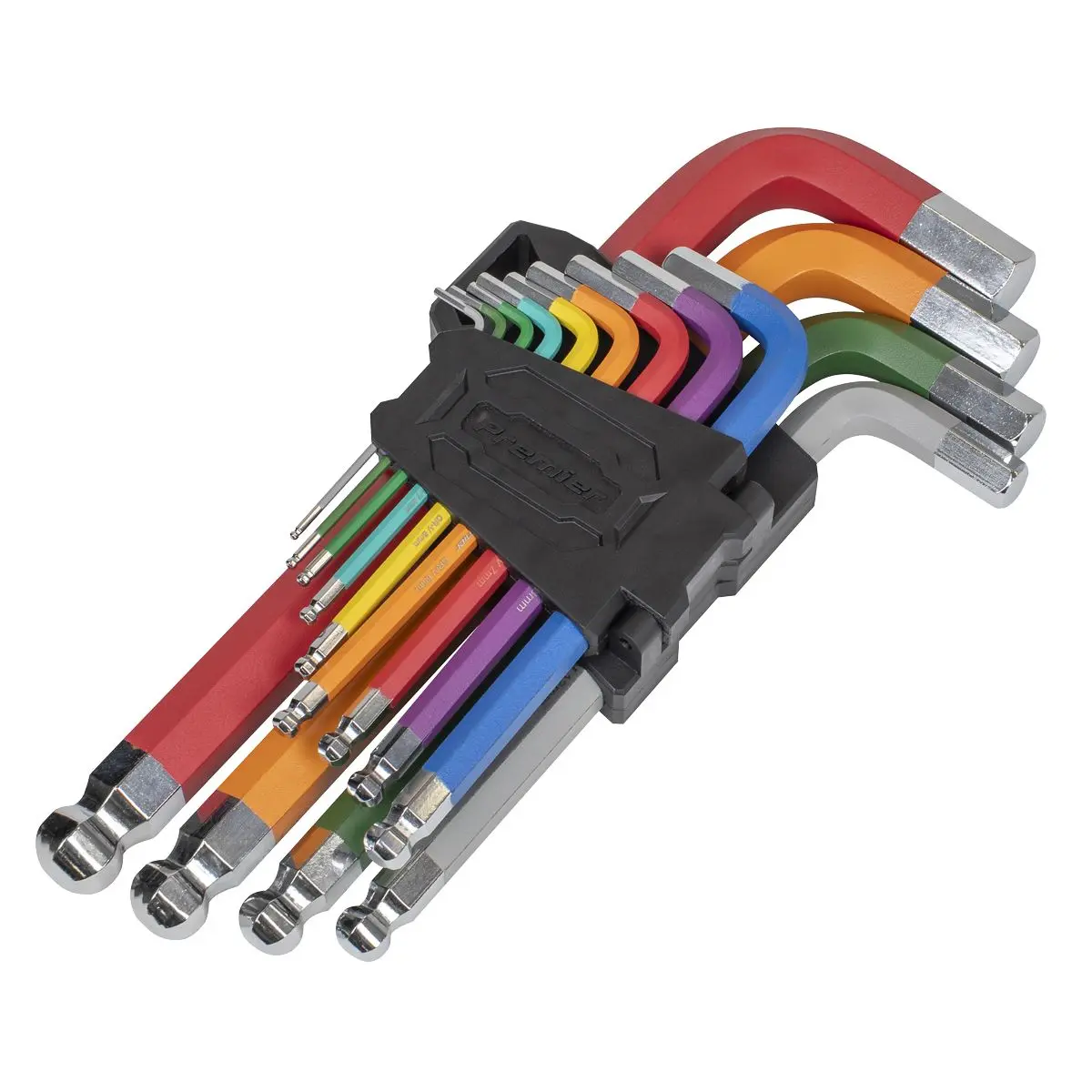 Sealey Premier Jumbo Ball-End Hex Key Set 13pc Colour-Coded Anti-Slip - Image 7