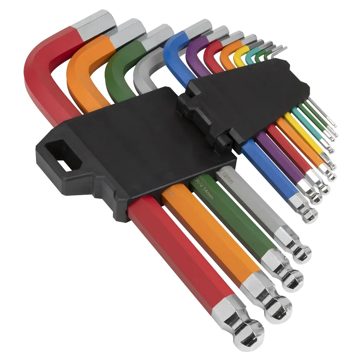 Sealey Premier Jumbo Ball-End Hex Key Set 13pc Colour-Coded Anti-Slip - Image 8