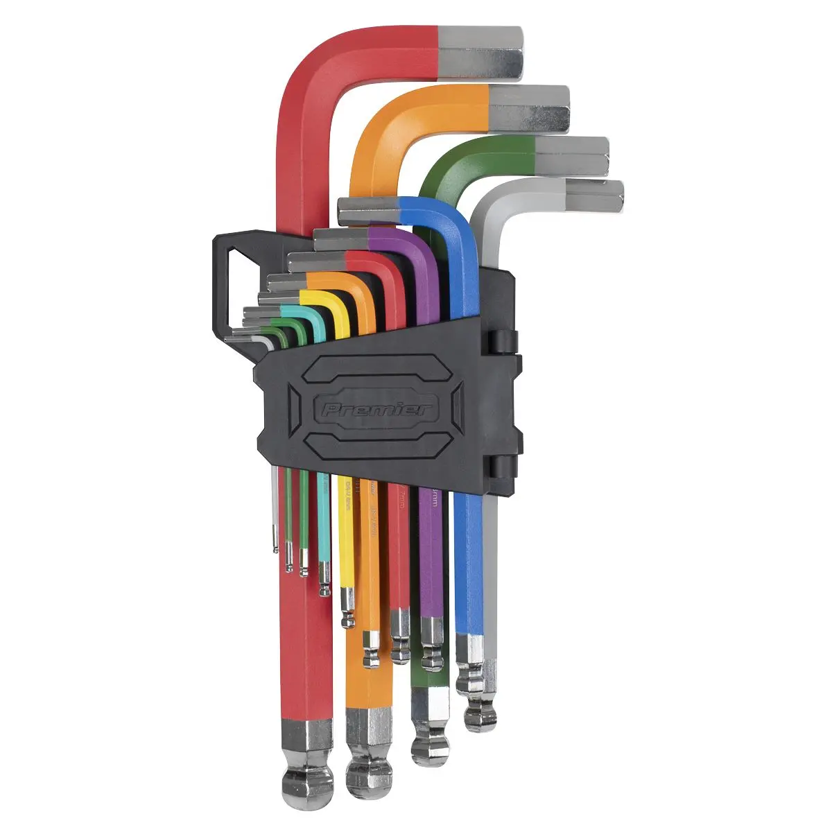 Sealey Premier Jumbo Ball-End Hex Key Set 13pc Colour-Coded Anti-Slip - Image 9