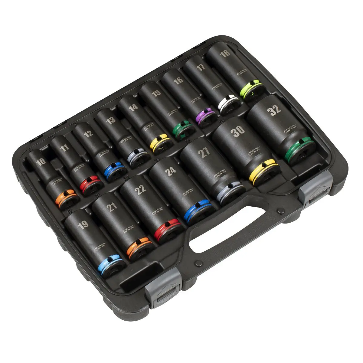 Sealey Premier Lock-On™ Deep Impact Socket Set 1/2"Sq Drive 16pc - Image 5