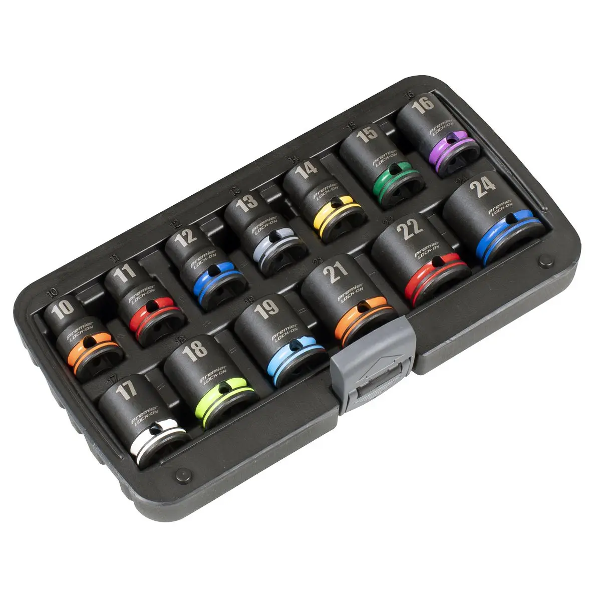 Sealey Premier Lock-On™ Impact Socket Set 13pc 1/2"Sq Drive 6pt Metric - Image 4