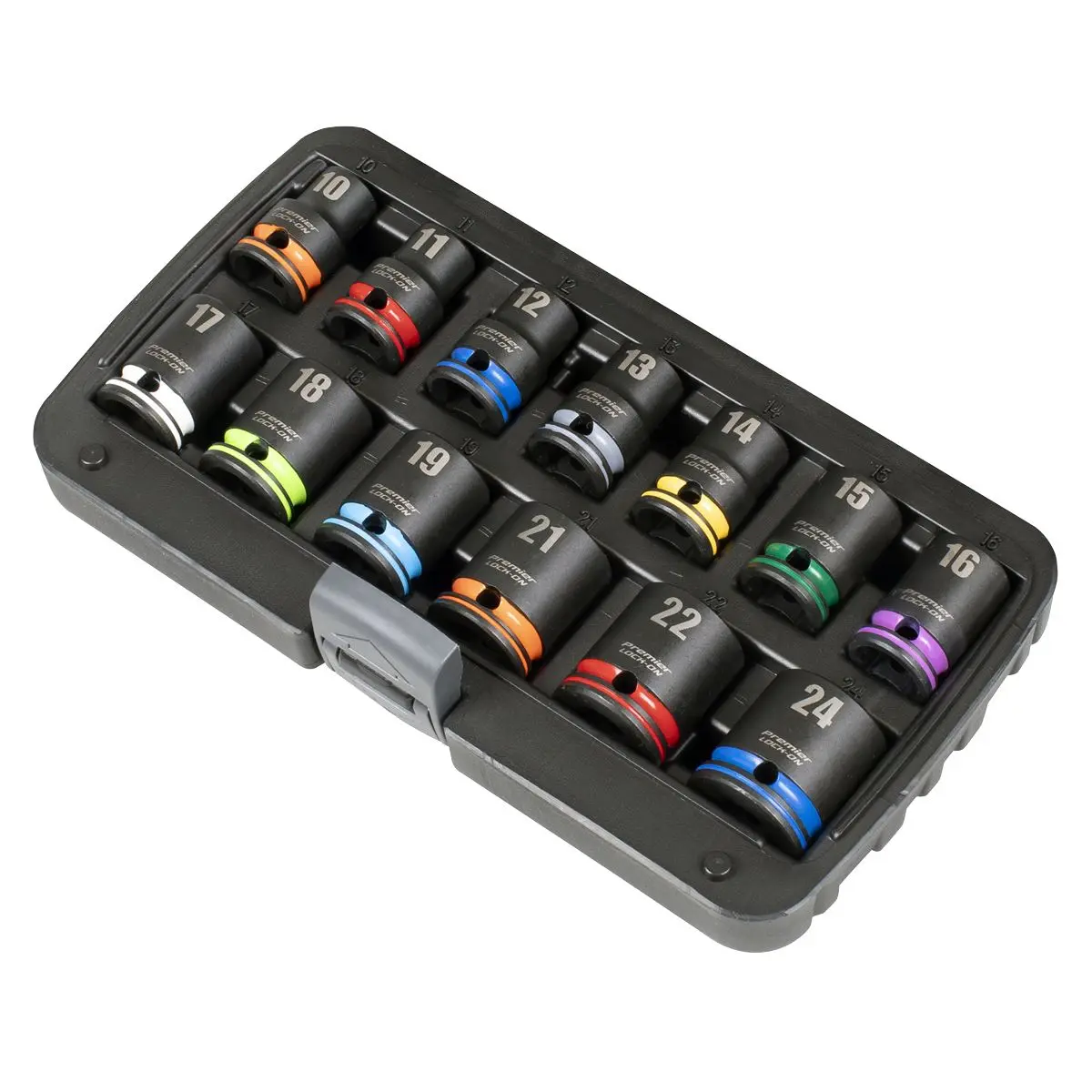 Sealey Premier Lock-On™ Impact Socket Set 13pc 1/2"Sq Drive 6pt Metric - Image 5