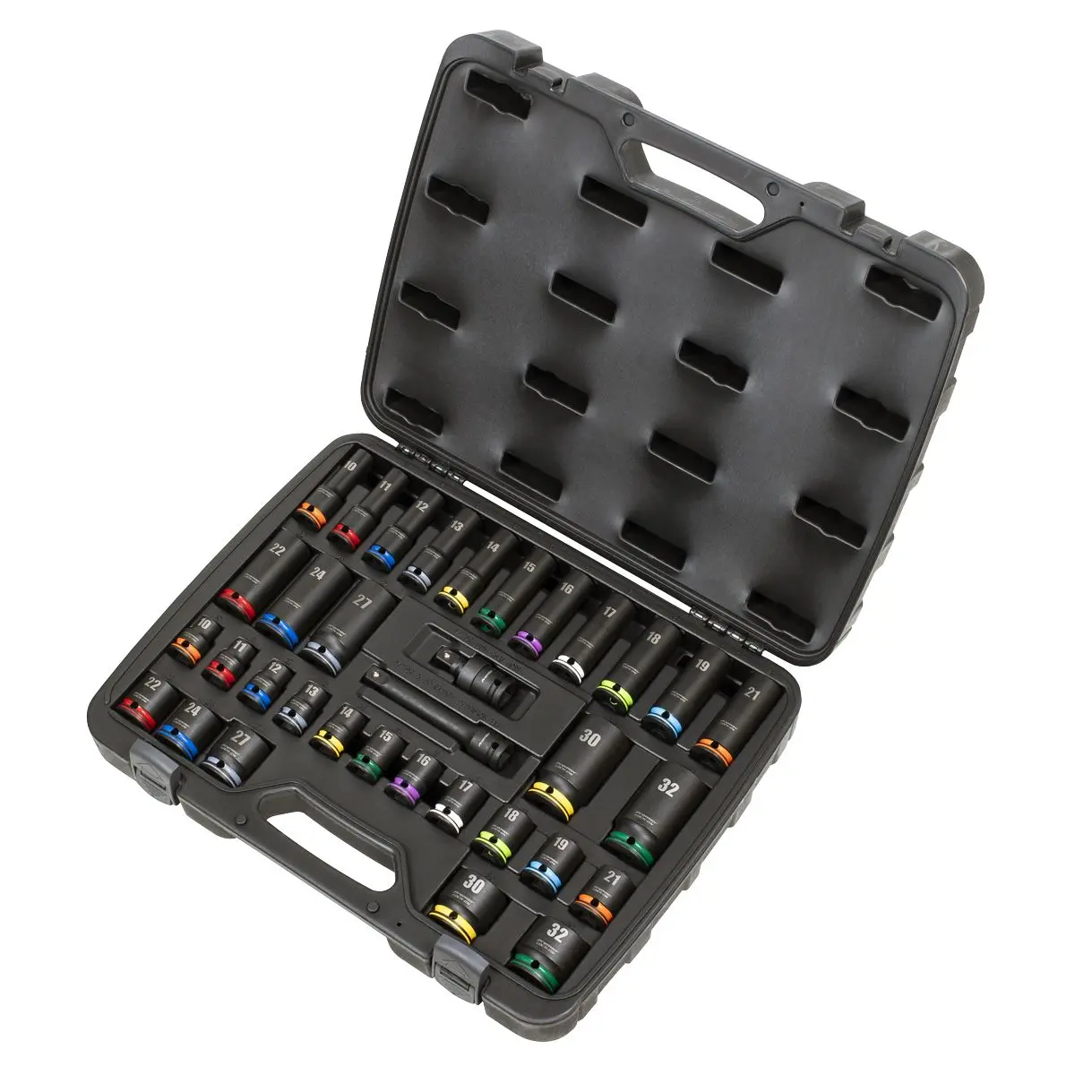 Sealey Premier Lock-On™ Standard & Deep Impact Socket Set 34pc 1/2"Sq Drive 6pt Metric - Image 5