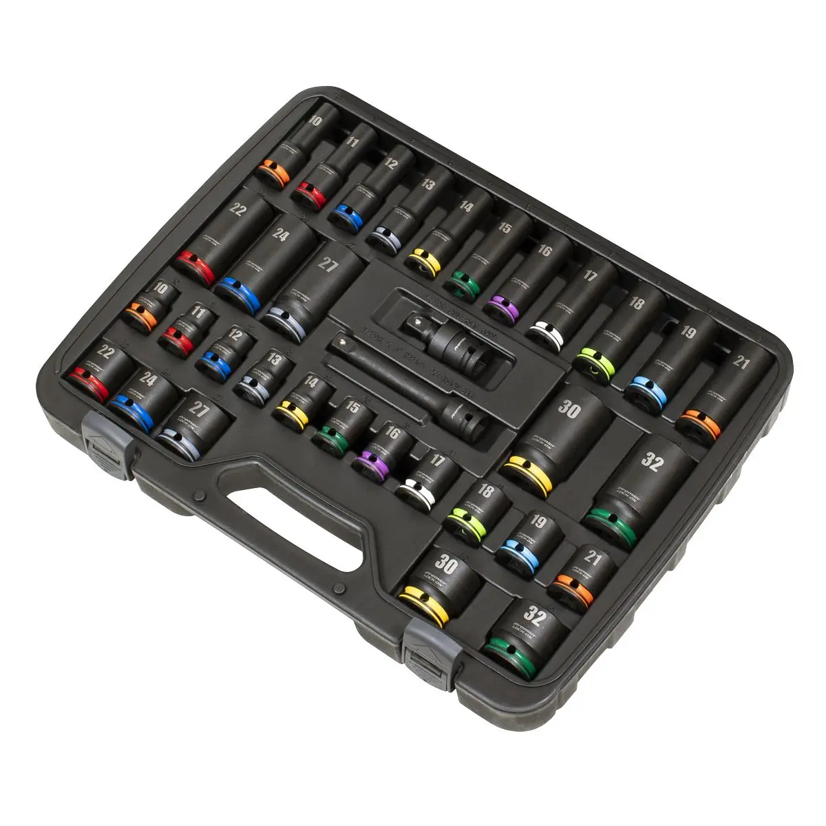 Sealey Premier Lock-On™ Standard & Deep Impact Socket Set 34pc 1/2"Sq Drive 6pt Metric - Image 8
