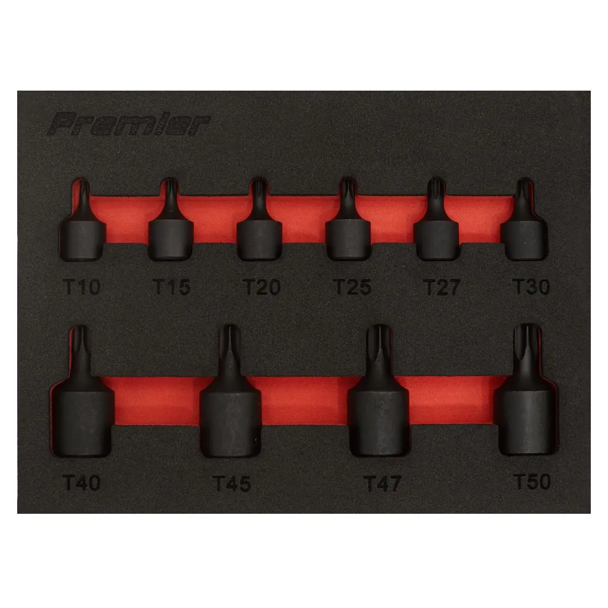 Sealey Premier Low Profile TRX-Star* Impact Socket Bit Set 1/4" & 3/8" Sq Drive 10pc - Image 6
