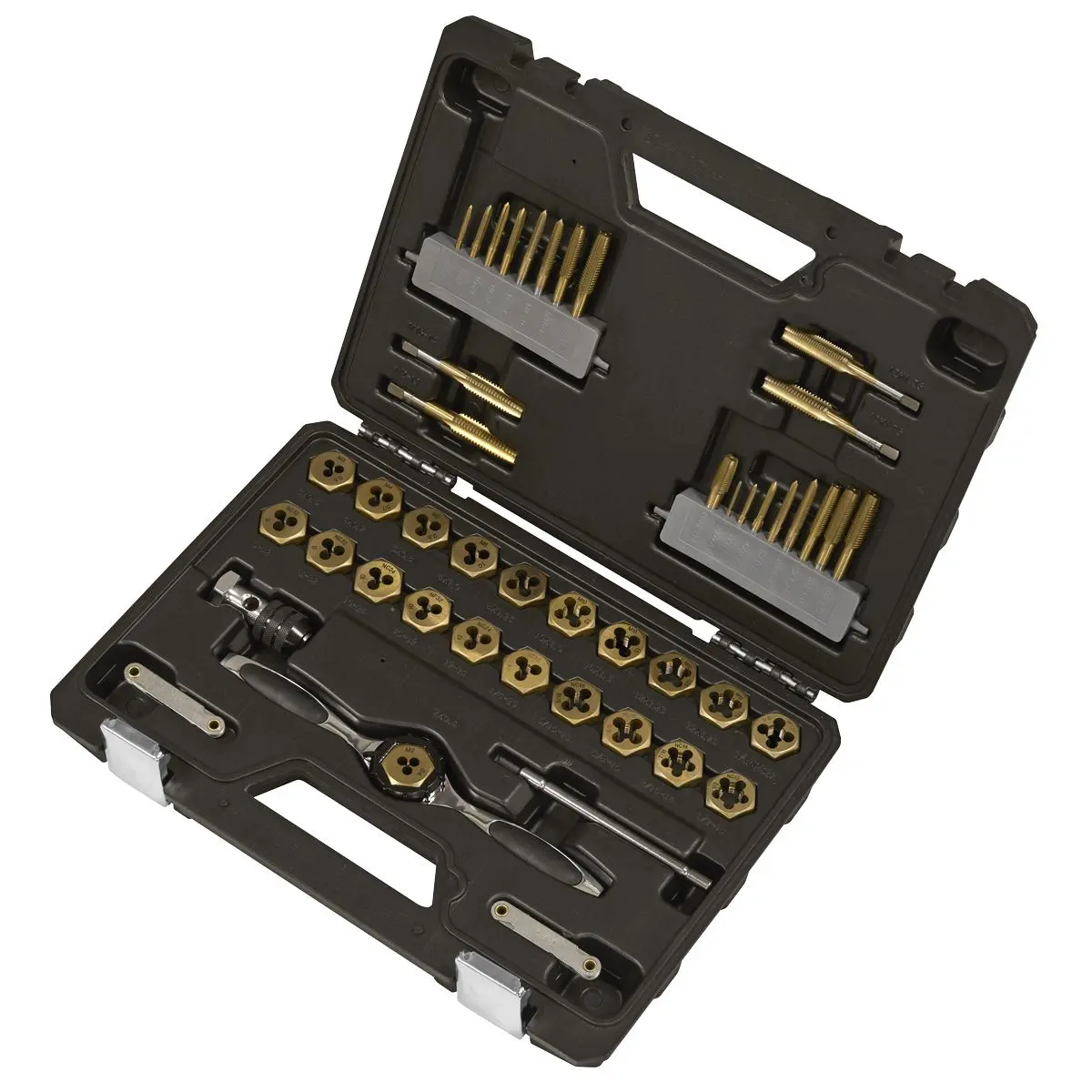 Sealey Premier Metric & SAE/Imperial Titanium Coated Hexagonal Tap & Die Set 46pc - Image 4