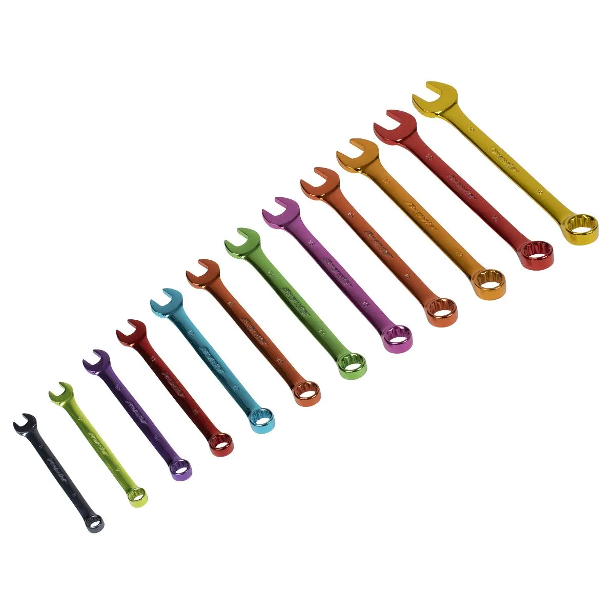 Sealey Premier Multi-Coloured Combination Spanner Set 12pc - Image 2
