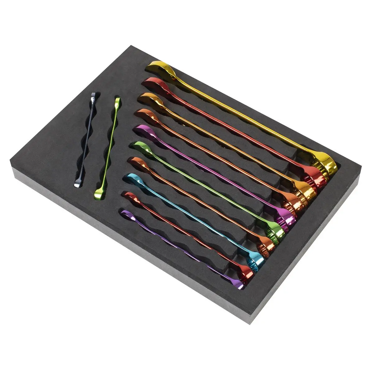 Sealey Premier Multi-Coloured Combination Spanner Set 12pc - Image 3
