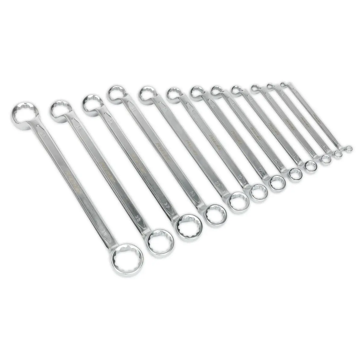 Sealey Premier Offset Double End Ring Spanner Set 12pc Metric