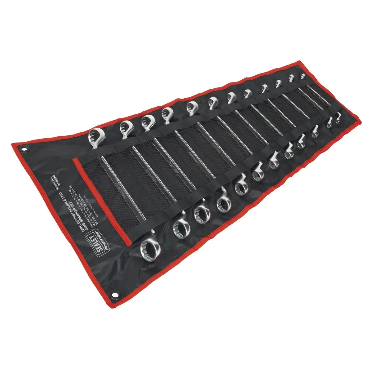 Sealey Premier Offset Double End Ring Spanner Set 12pc Metric - Image 3